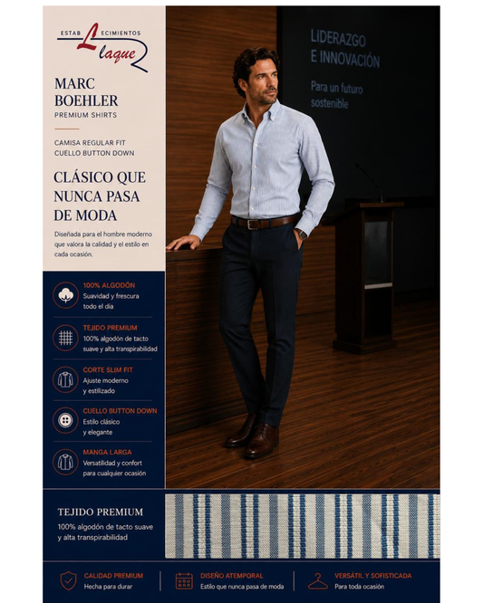 Camisa Marc Boehler manga larga OI26