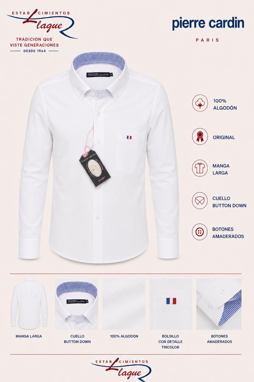 Camisa Pierre Cardin manga larga OI26
