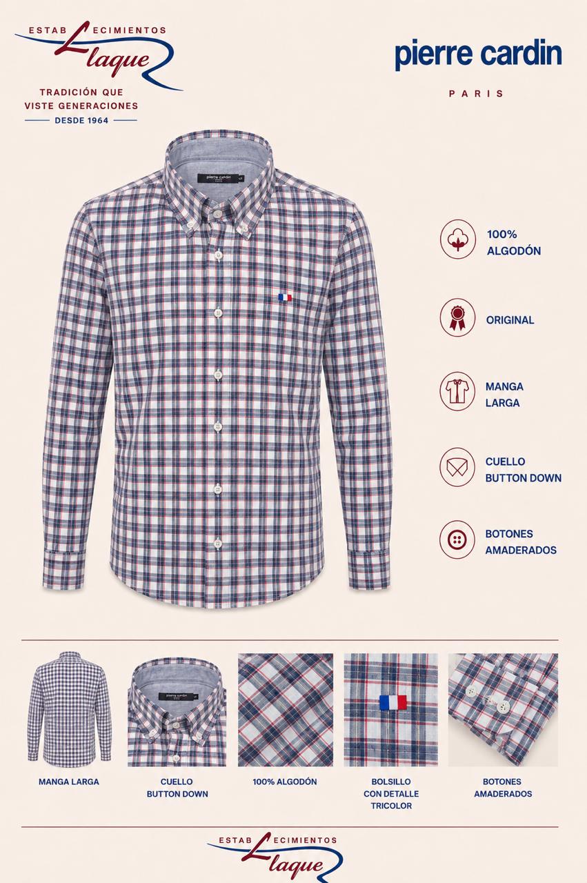 Camisa Pierre Cardin manga larga OI26