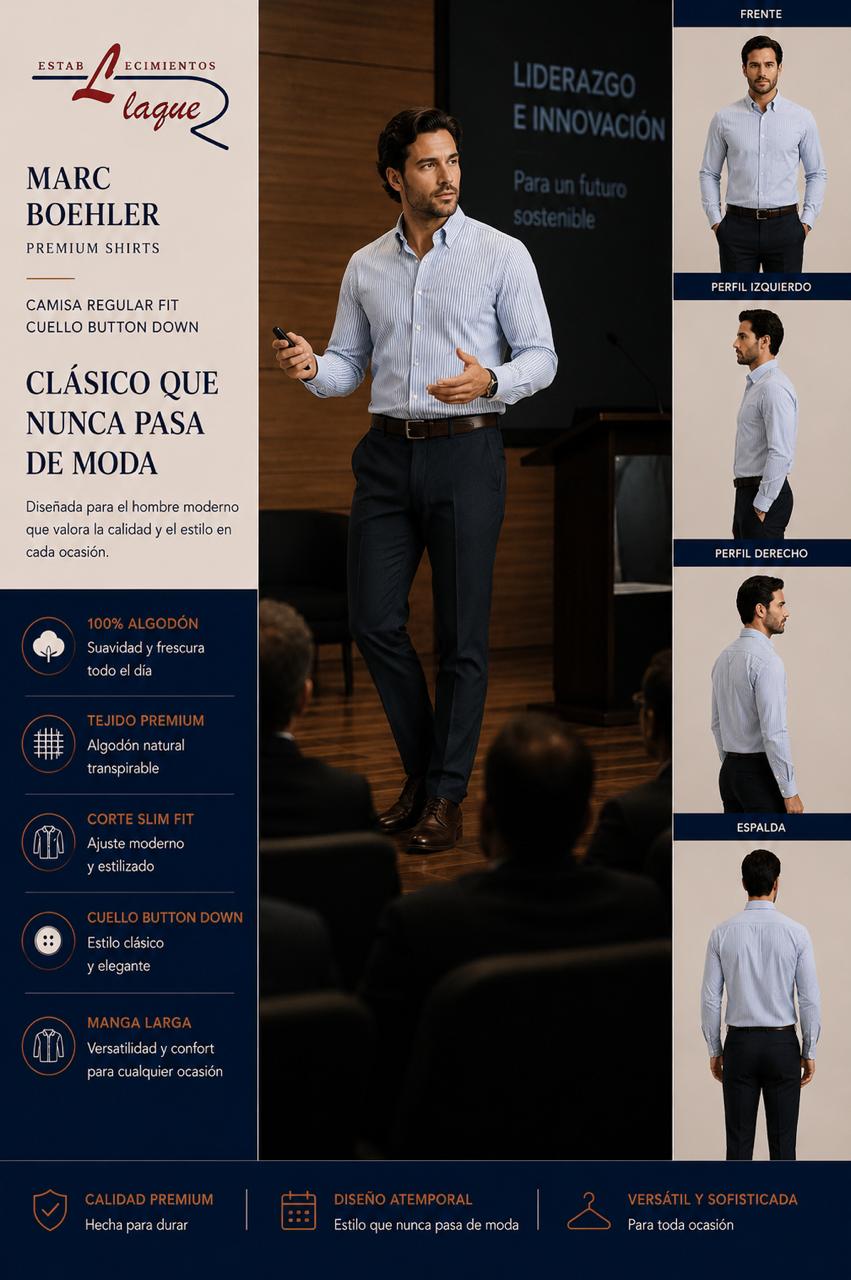 Camisa Marc Boehler manga larga OI26