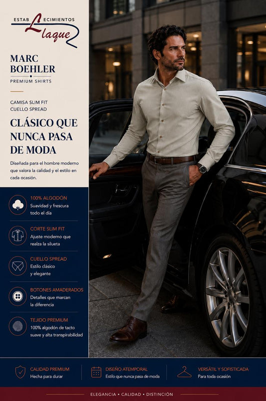 Camisa Marc Boehler manga larga OI26