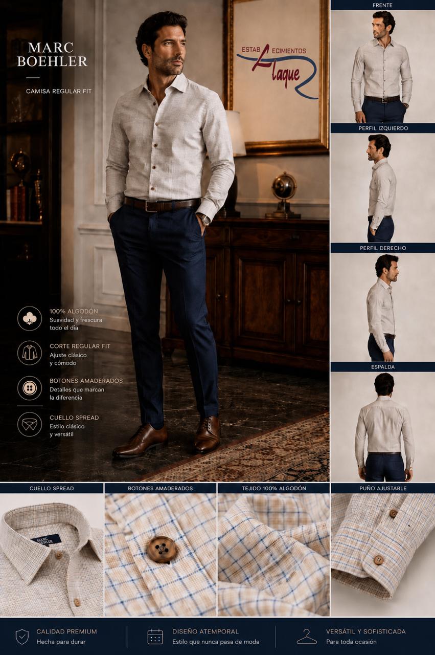 Camisa Marc Boehler manga larga OI26