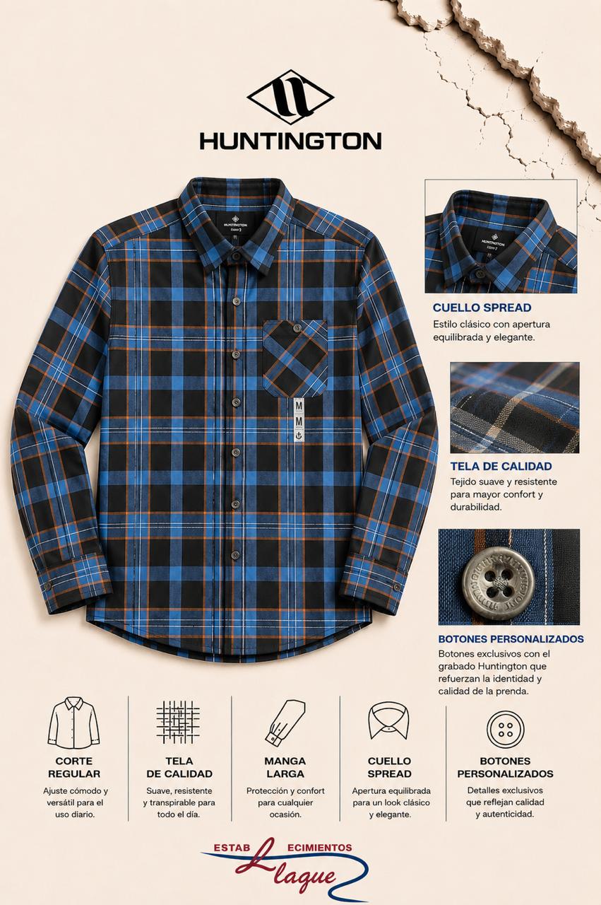Camisa Huntington manga larga OI26