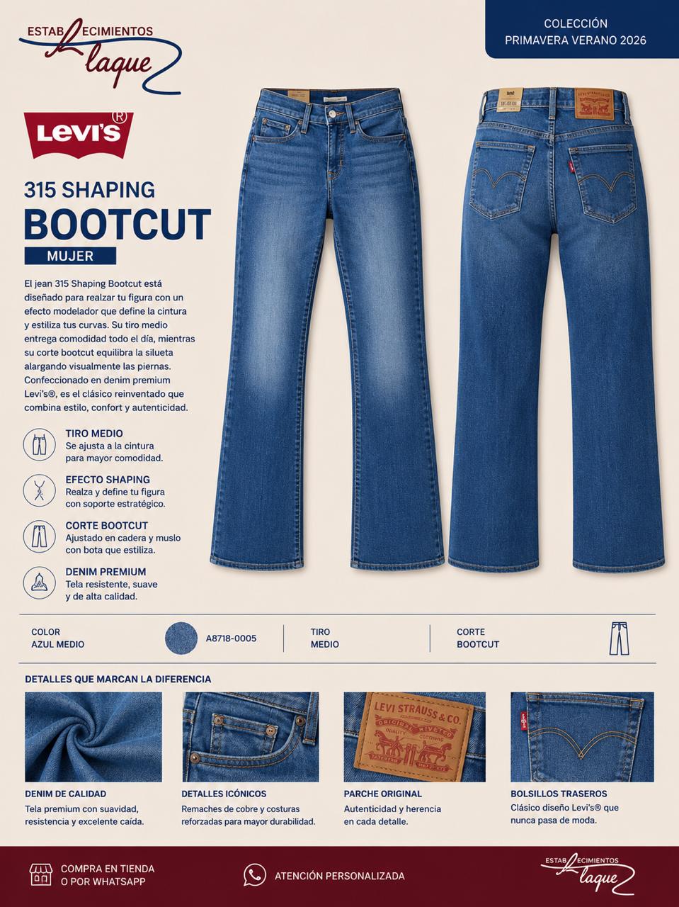 Pantalon Levi's Dama Shaping Bootcut OI26