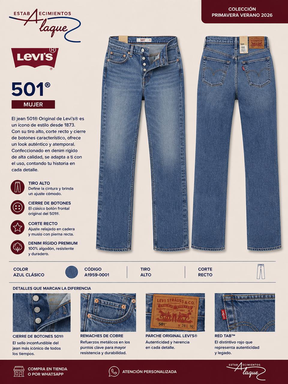 Pantalon Levi's Dama 501 OI26