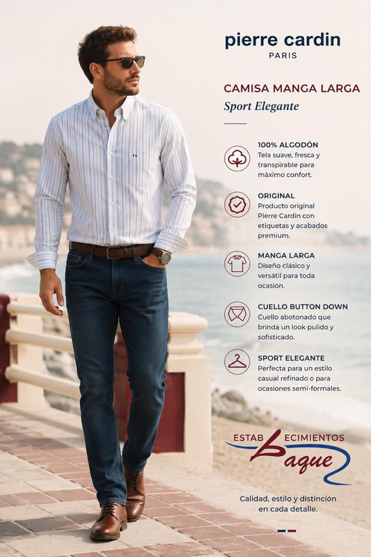 Camisa Pierre Cardin manga larga OI26