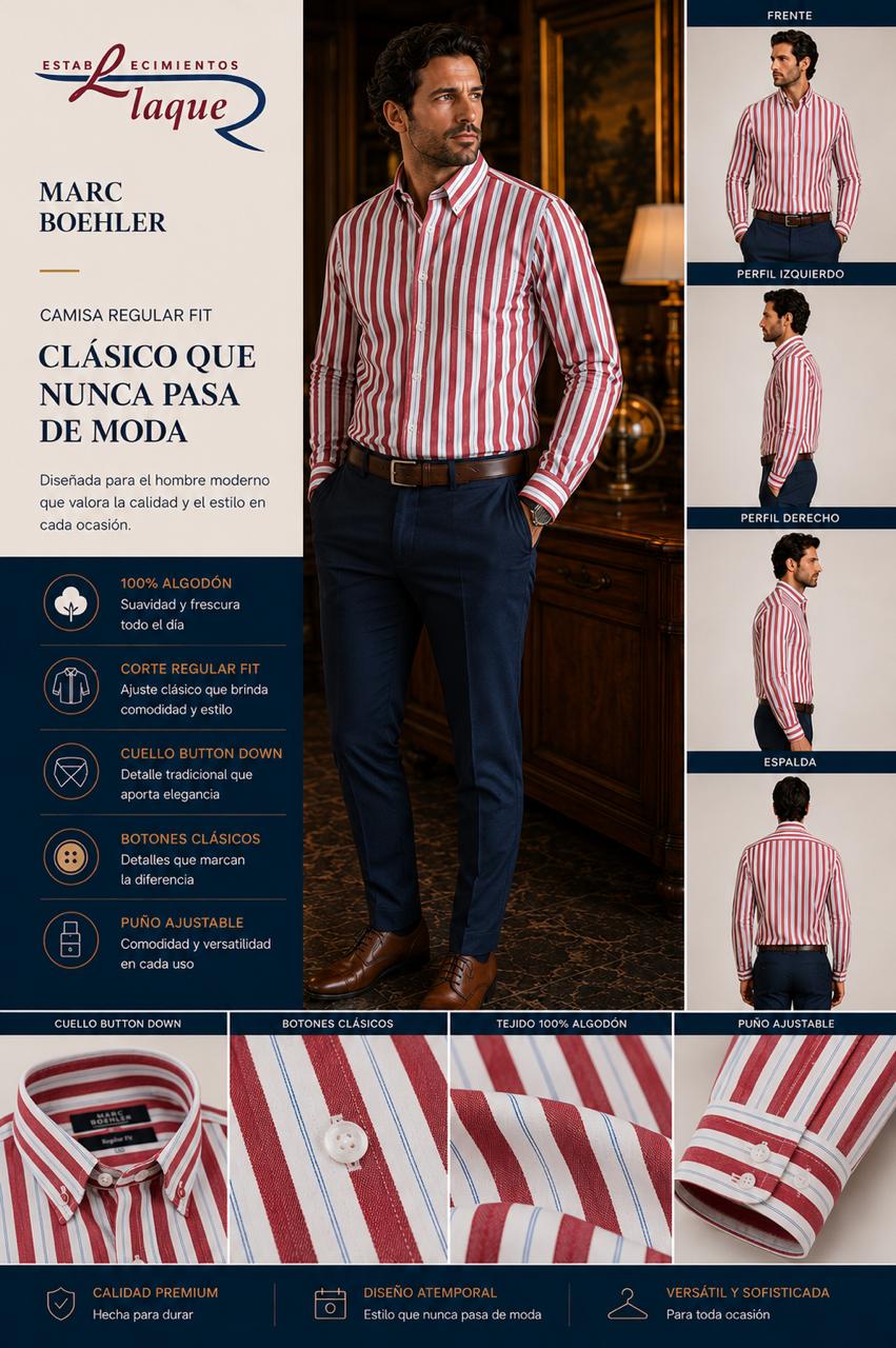Camisa Marc Boehler manga larga OI26