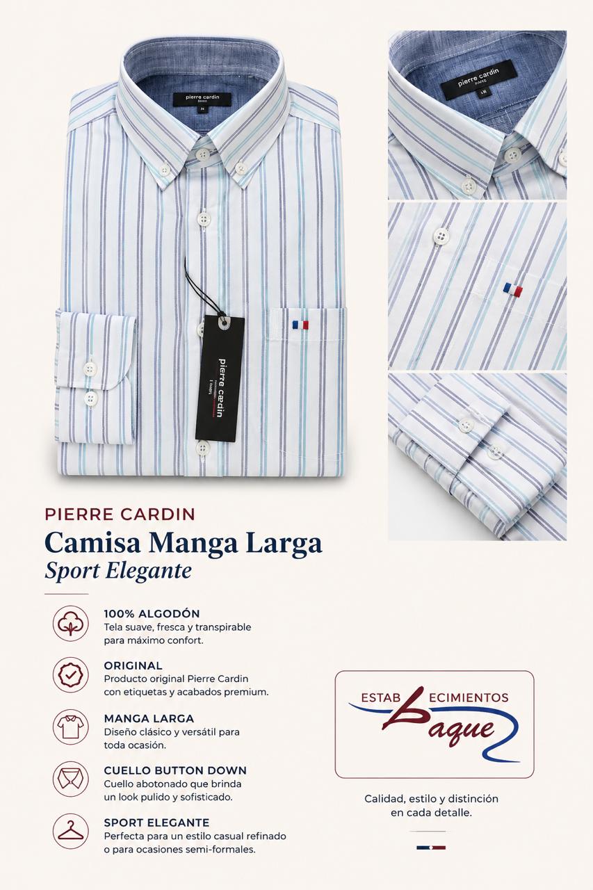 Camisa Pierre Cardin manga larga OI26