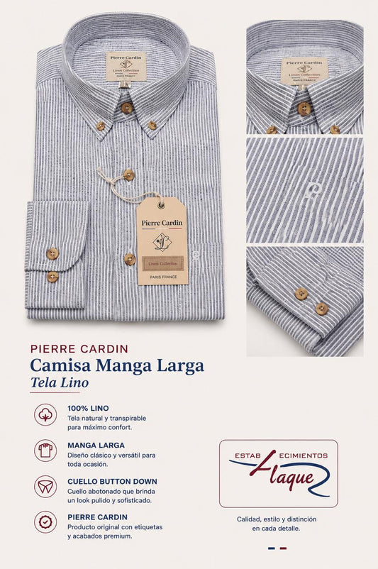 Camisa Pierre Cardin manga larga OI26