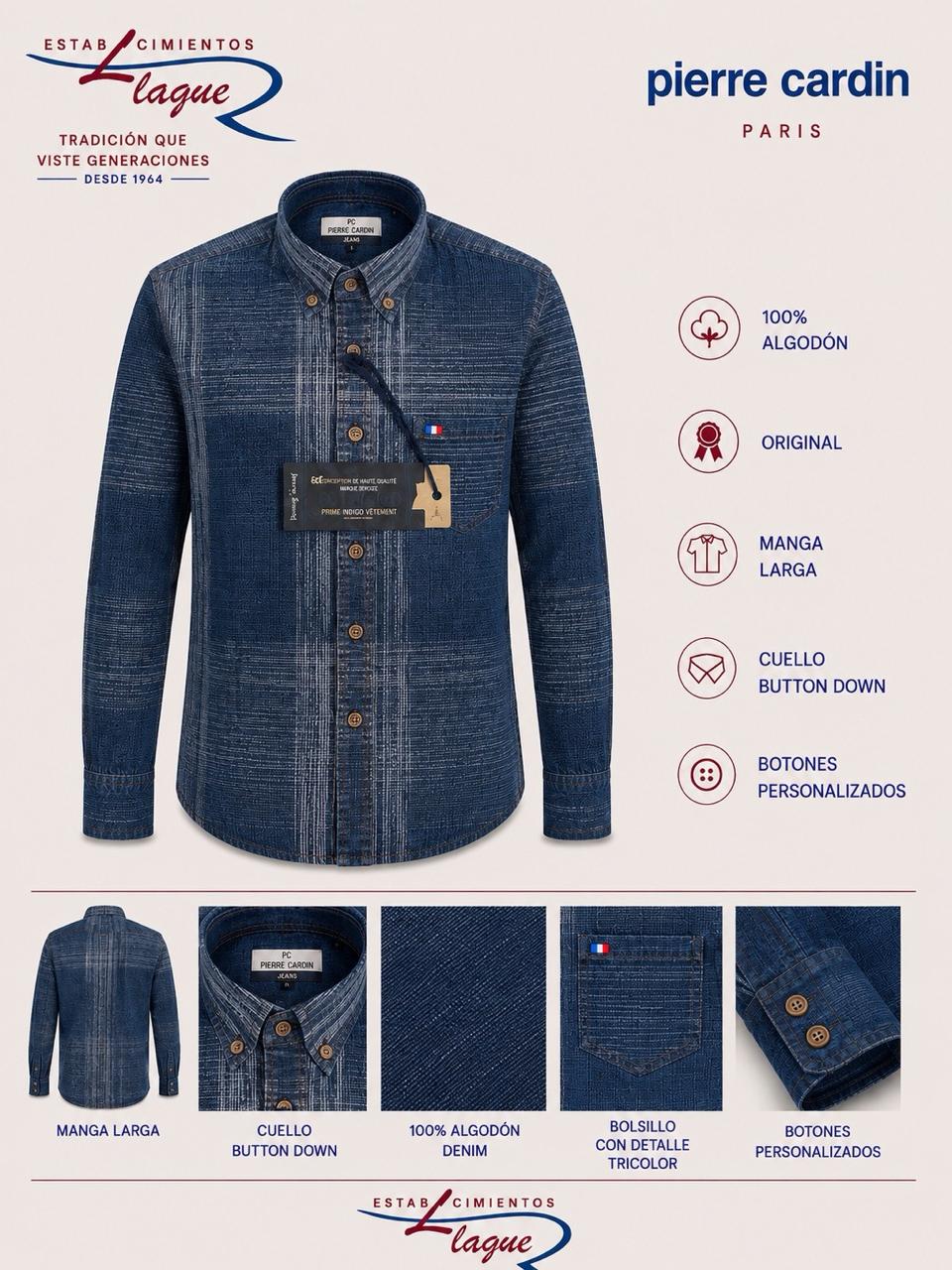 Camisa Pierre Cardin manga larga OI26