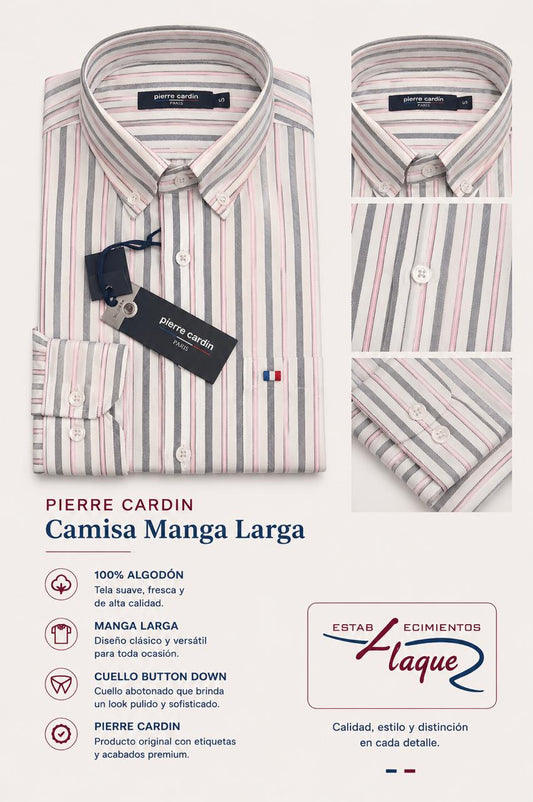 Camisa Pierre Cardin manga larga OI26