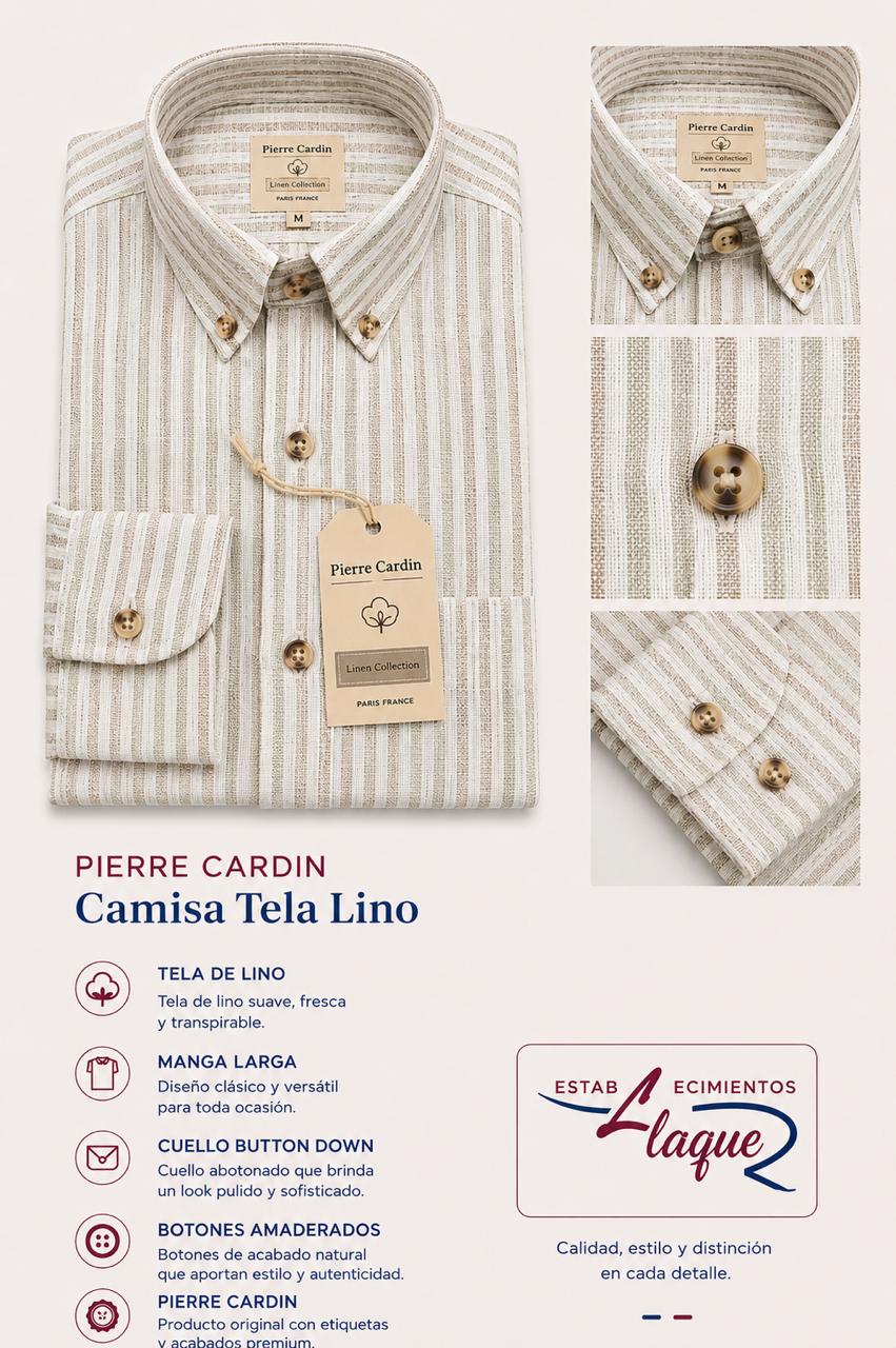 Camisa Pierre Cardin manga larga OI26