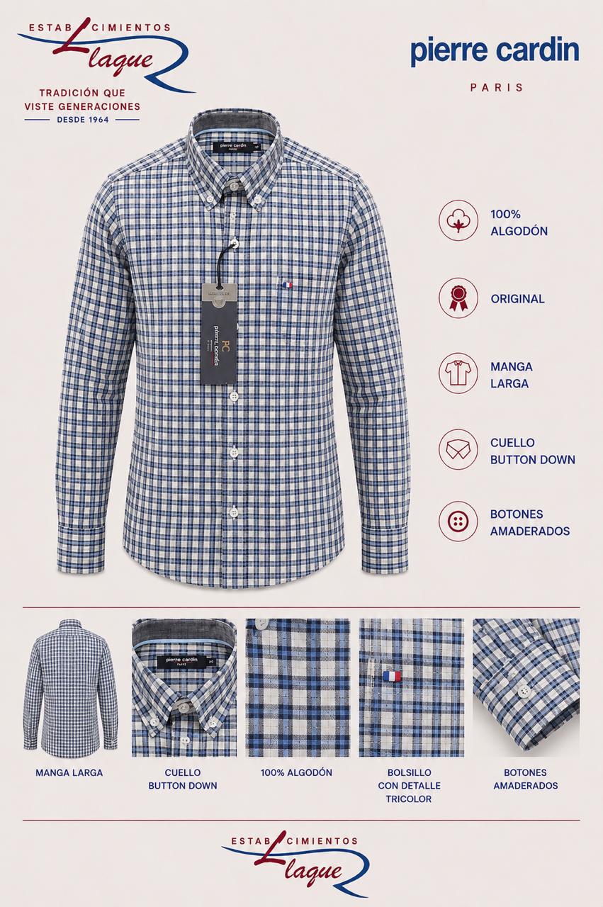 Camisa Pierre Cardin manga larga OI26