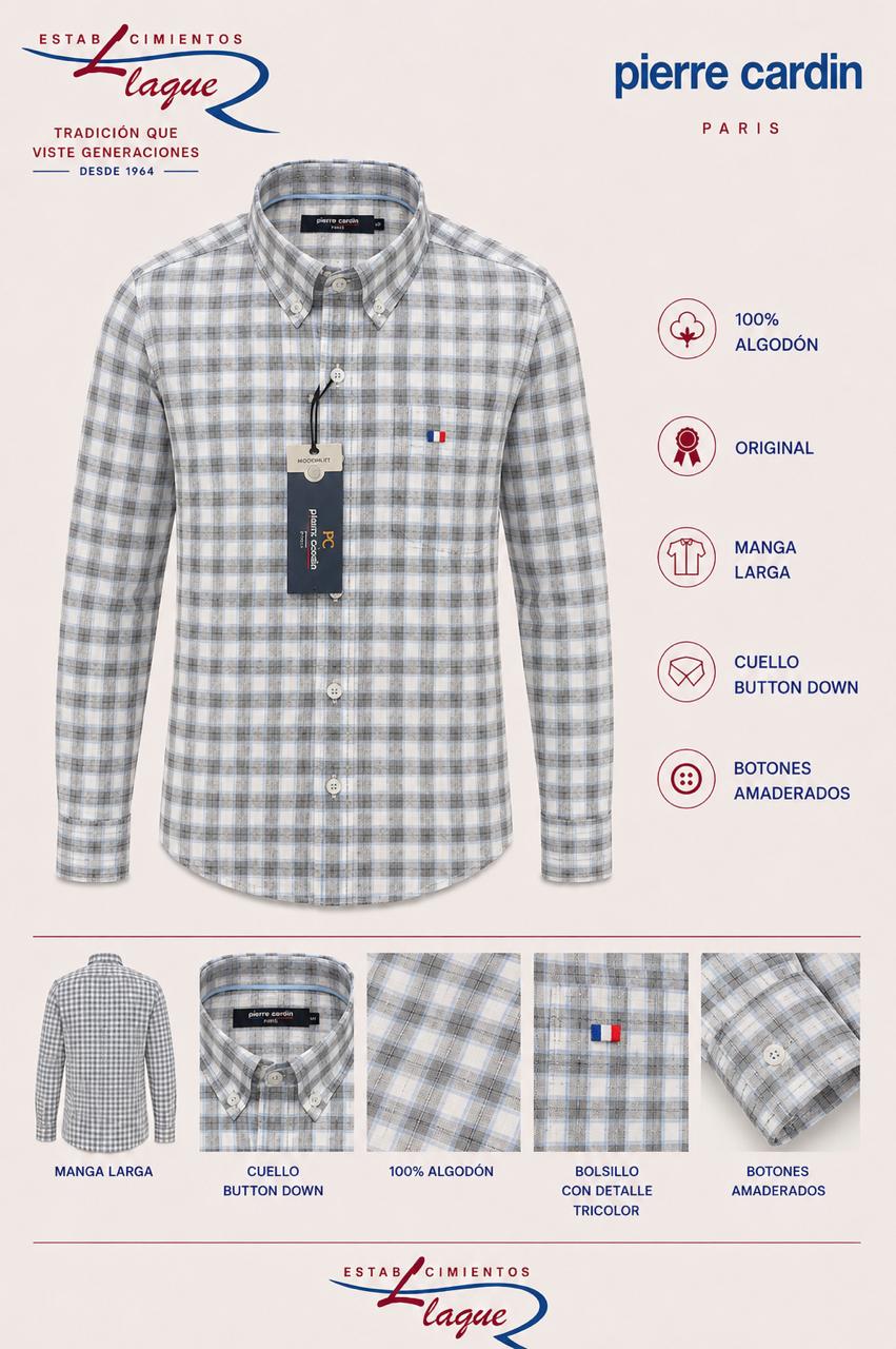 Camisa Pierre Cardin manga larga OI26