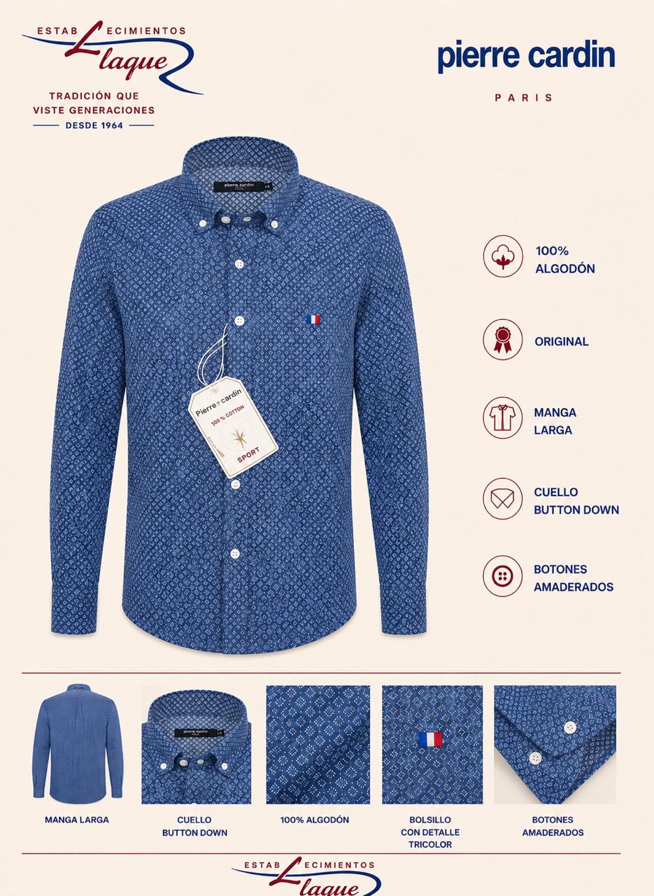Camisa Pierre Cardin manga larga OI26
