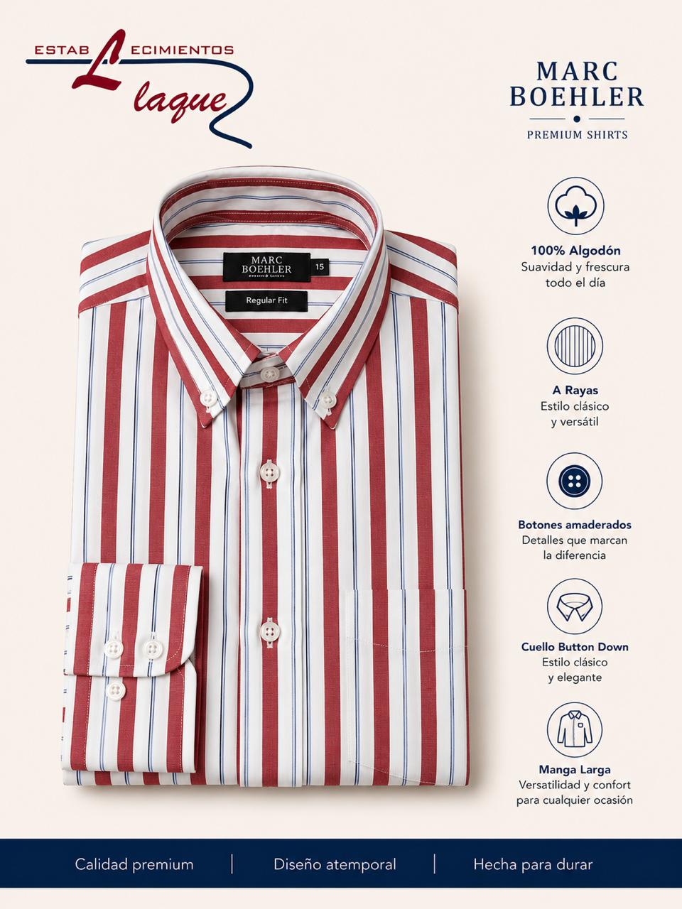 Camisa Marc Boehler manga larga OI26