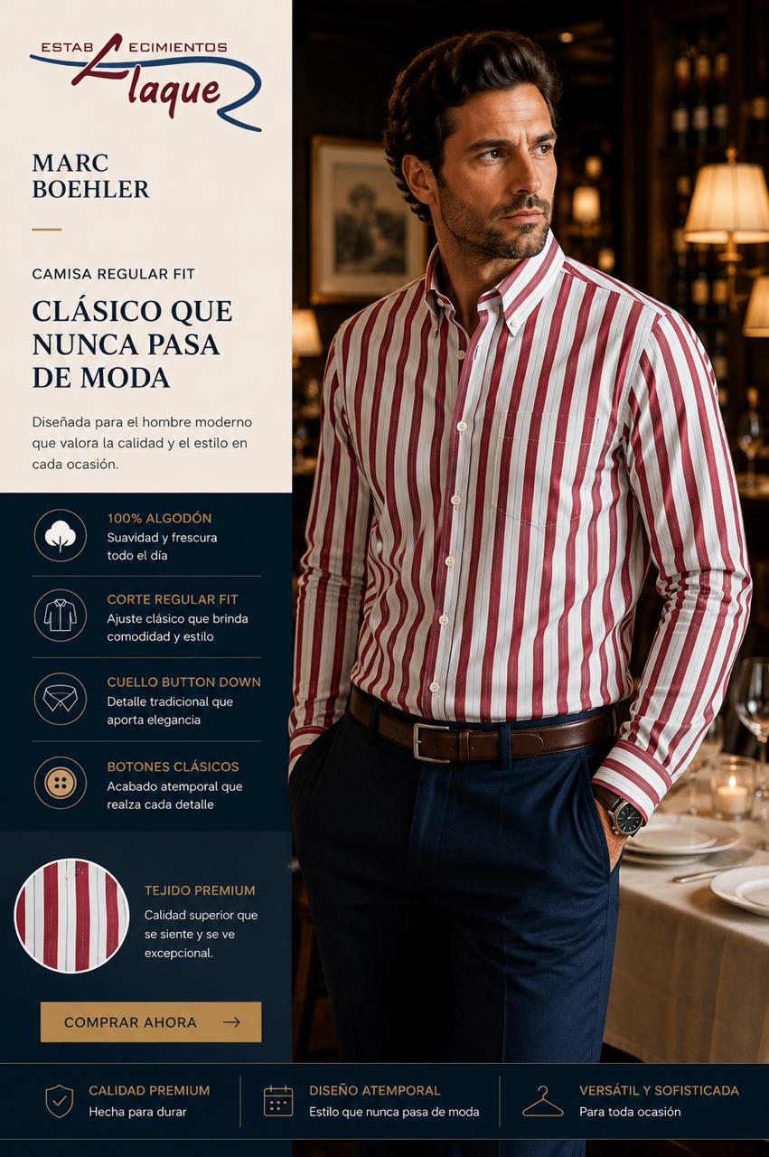 Camisa Marc Boehler manga larga OI26