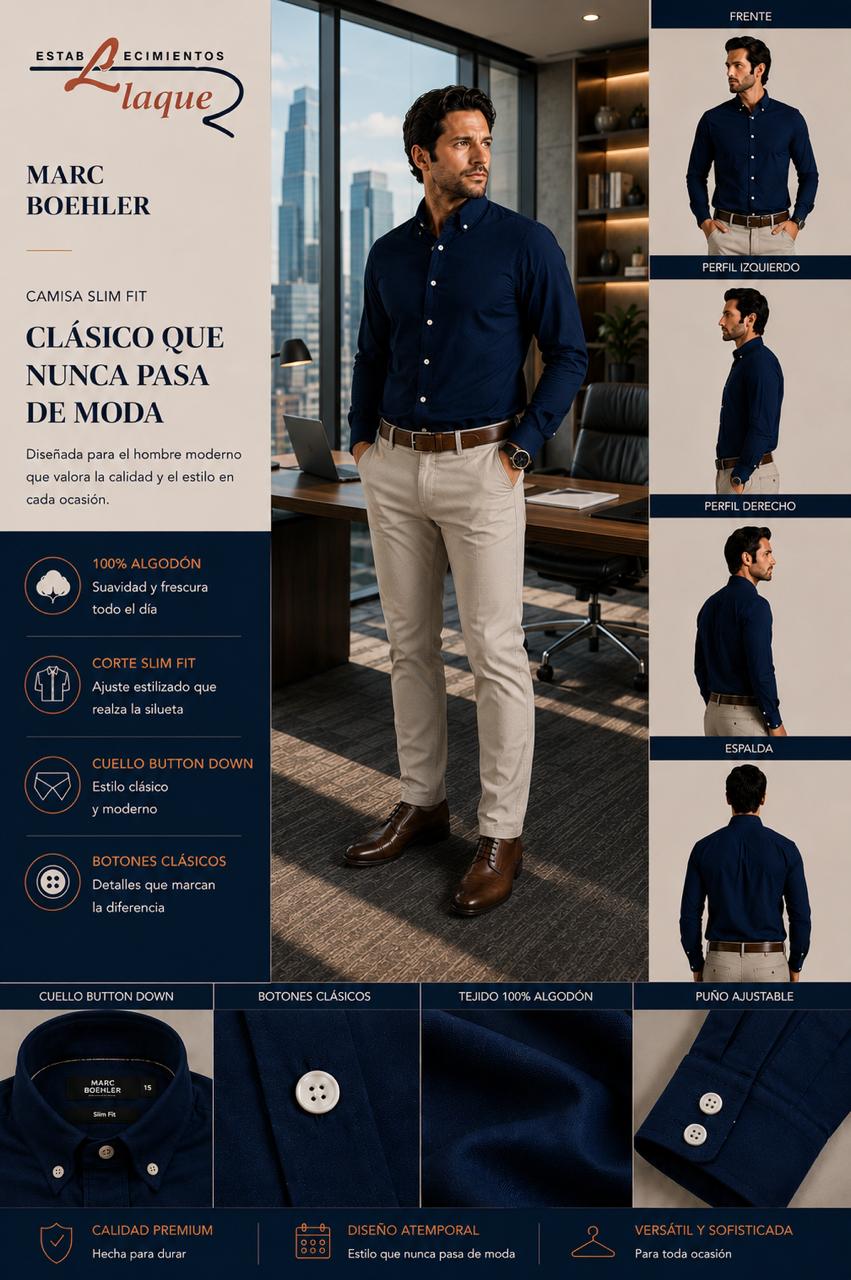 Camisa Marc Boehler manga larga OI26