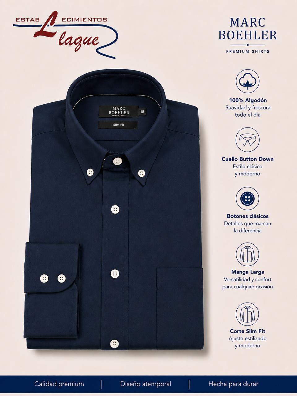 Camisa Marc Boehler manga larga OI26