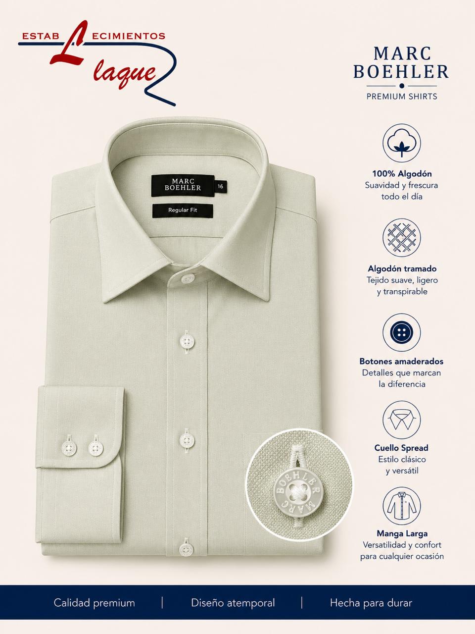 Camisa Marc Boehler manga larga OI26