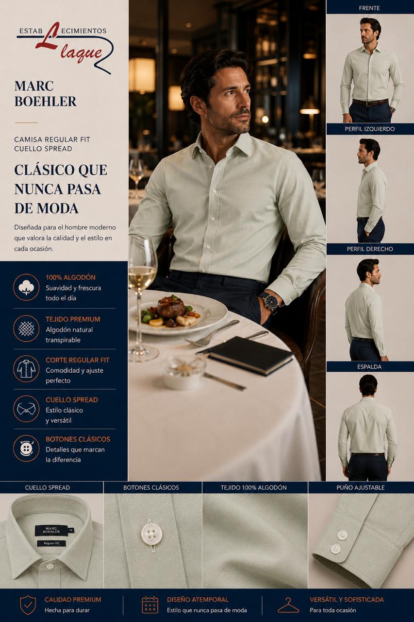 Camisa Marc Boehler manga larga OI26