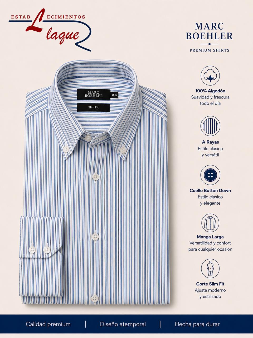 Camisa Marc Boehler manga larga OI26