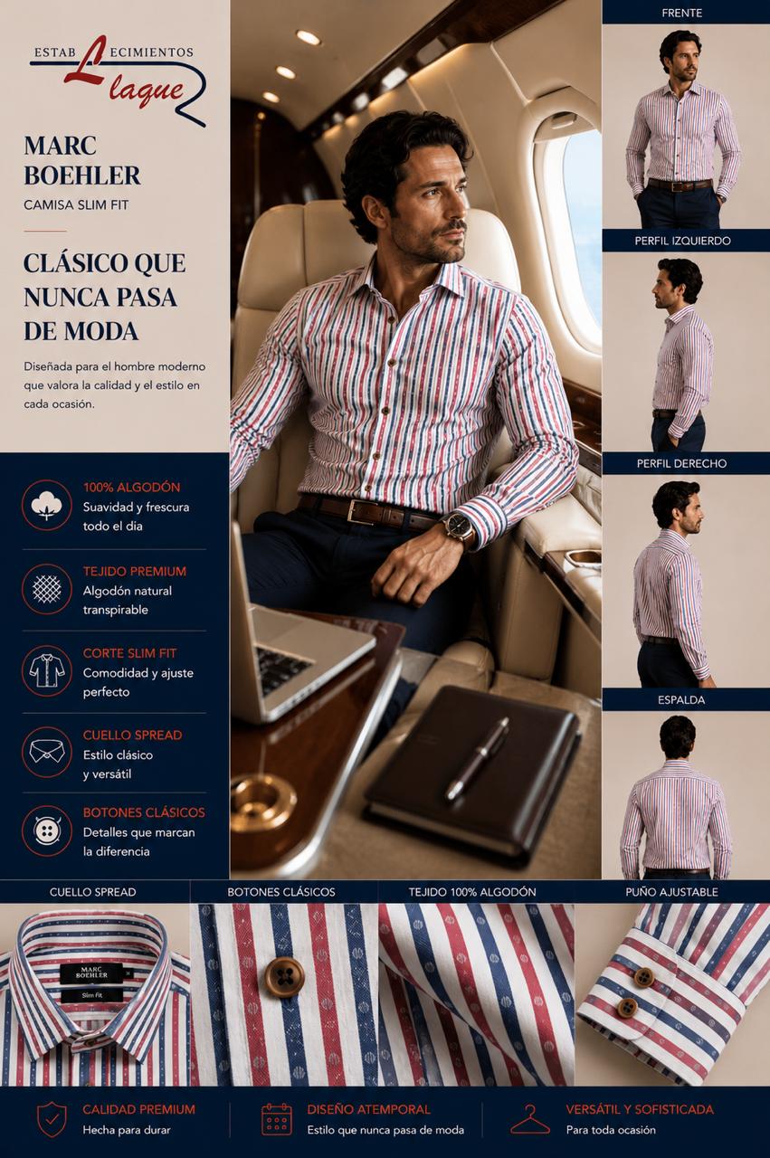 Camisa Marc Boehler manga larga OI26