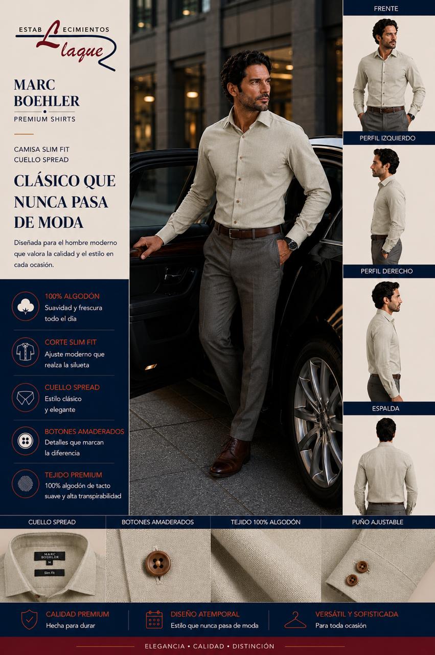Camisa Marc Boehler manga larga OI26