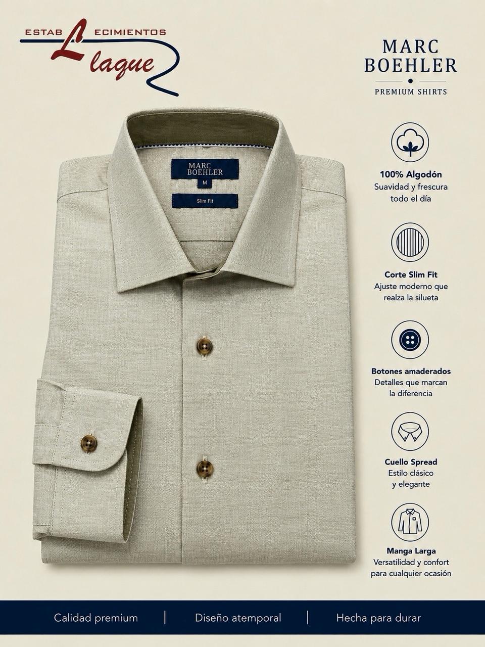 Camisa Marc Boehler manga larga OI26