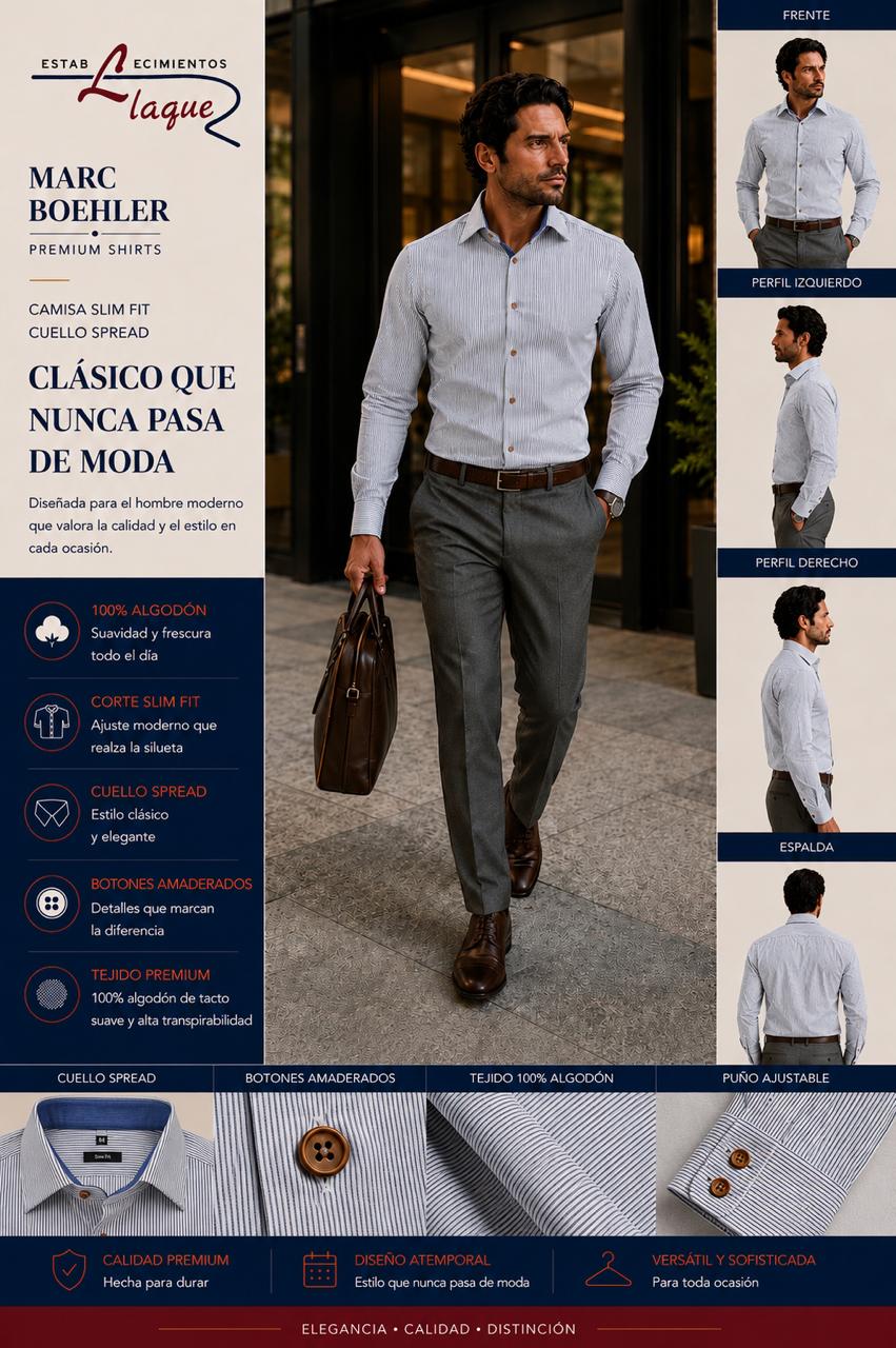 Camisa Marc Boehler manga larga OI26