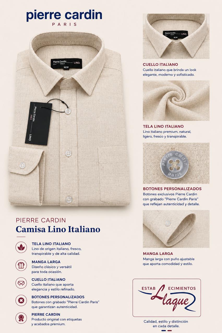 Camisa Pierre Cardin manga larga OI26
