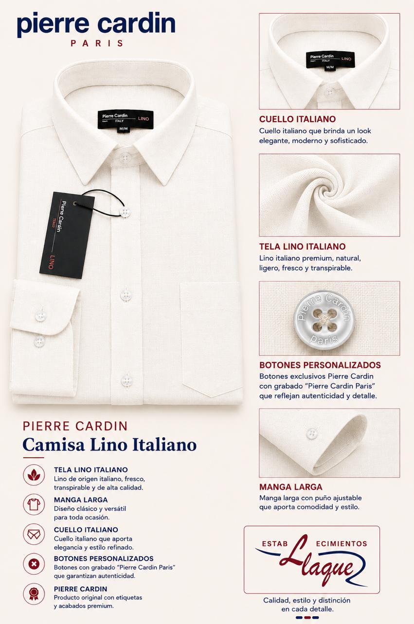Camisa Pierre Cardin manga larga OI26
