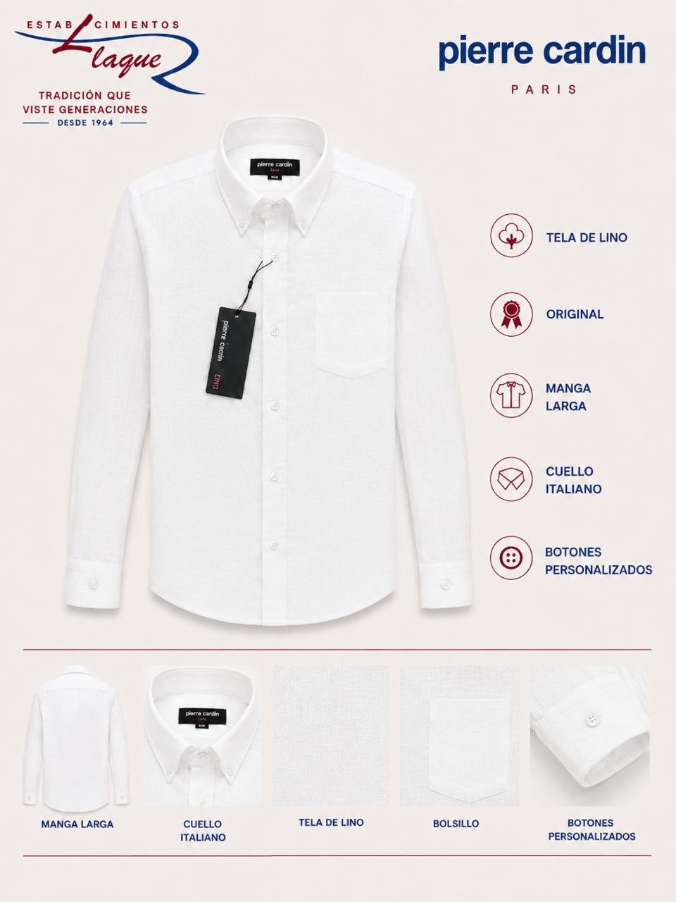 Camisa Pierre Cardin manga larga OI26