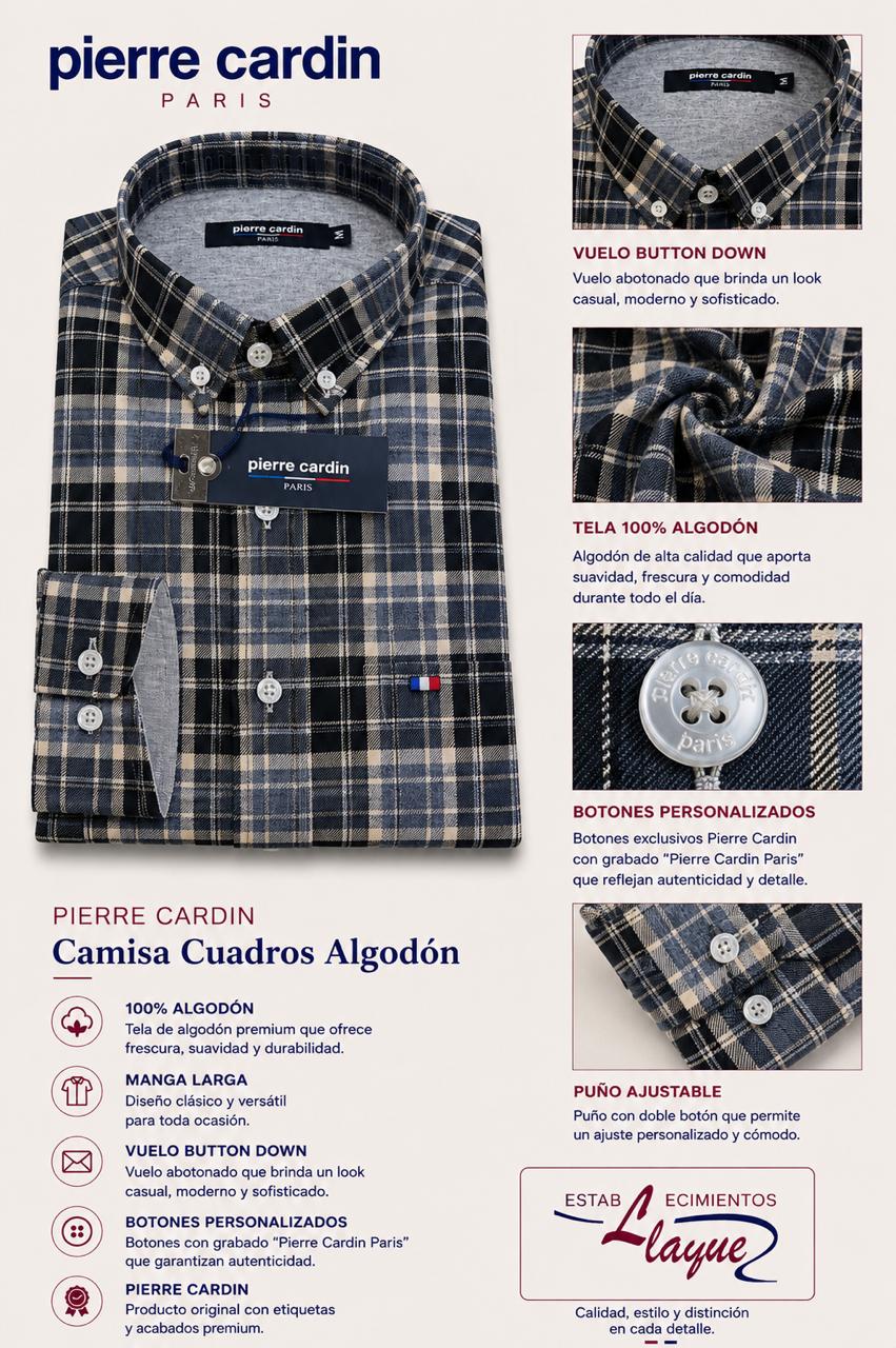Camisa Pierre Cardin manga larga OI26
