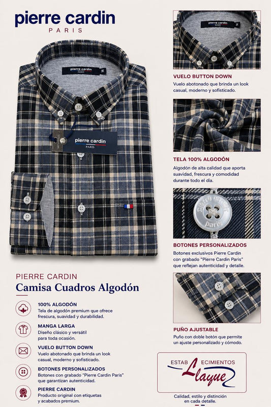 Camisa Pierre Cardin manga larga OI26