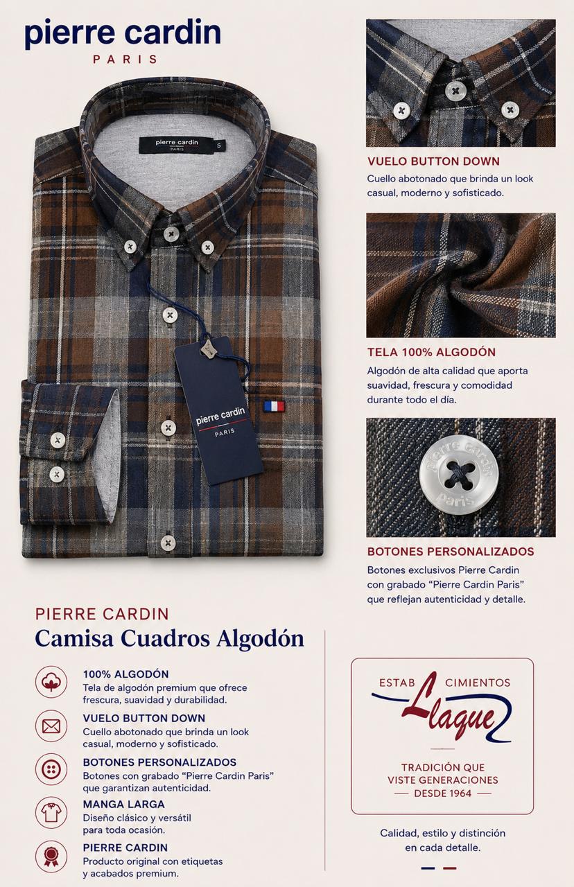 Camisa Pierre Cardin manga larga OI26