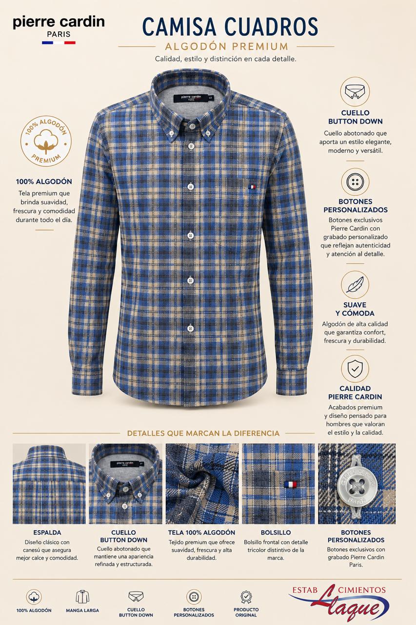 Camisa Pierre Cardin manga larga OI26