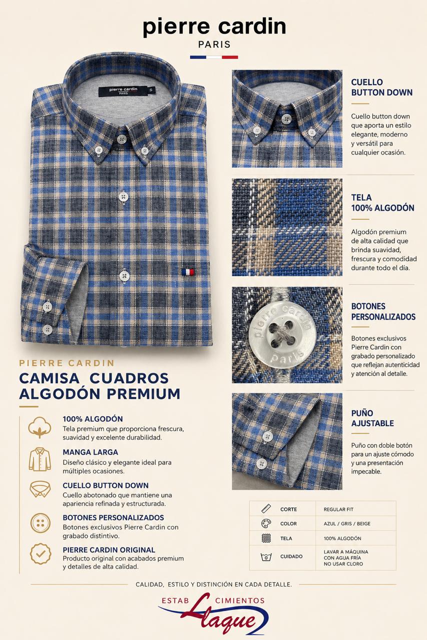 Camisa Pierre Cardin manga larga OI26