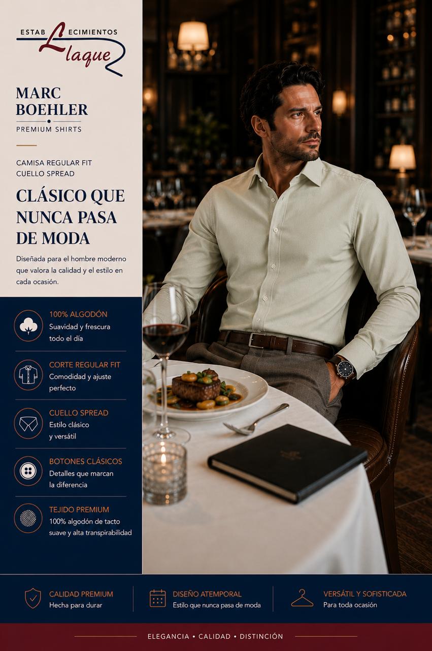 Camisa Marc Boehler manga larga OI26